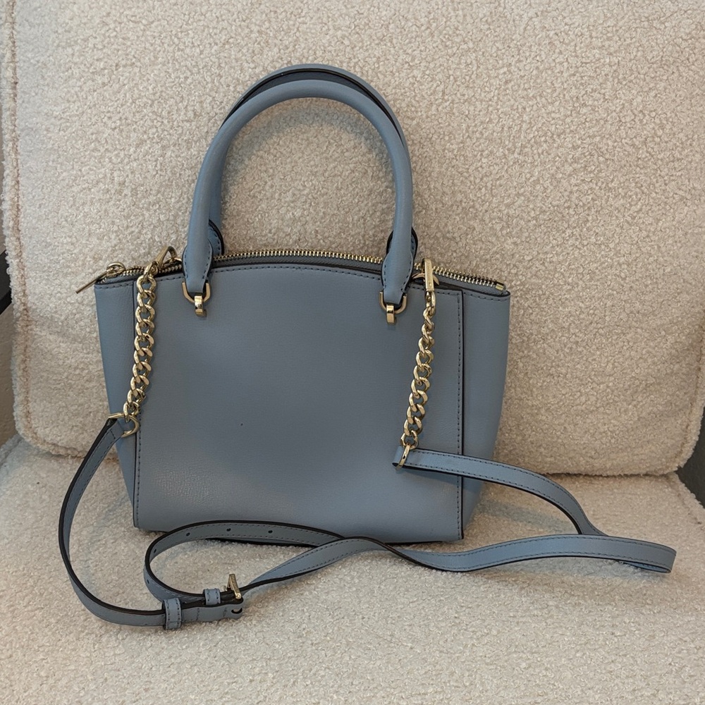 Michael Kors Light Blue Satchel with Gold Accents - Picture 7 of 7